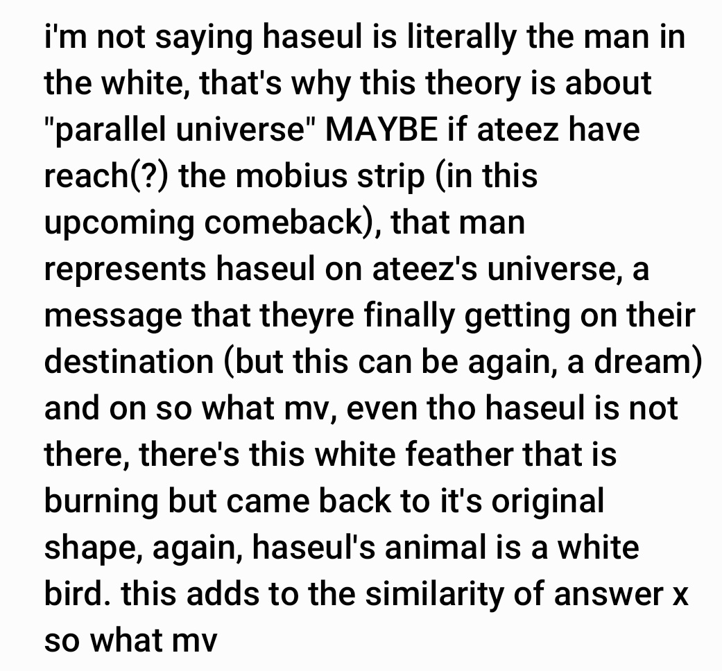 answer x so what ft. let me in pt. 2answer mv: mysterious man in white, snowlet me in mv location is covered in snow, theres also snow in heart attack mv, it's like whenever haseul is around, it's snowing? haseul's animal is a white bird, can be a messenger? (cont. on image)