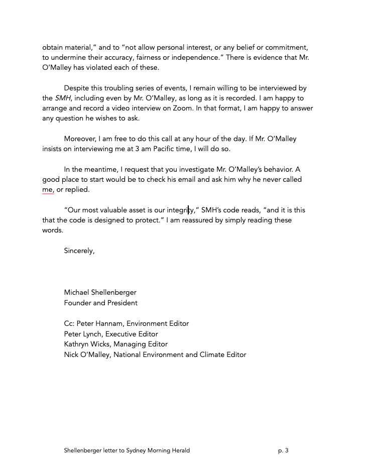 My first request goes to  @lisazdavies  @p_hannam  @KathrynWicksSMH regarding the behavior of  @npomalley I am attaching the 3-page letter I have just sent