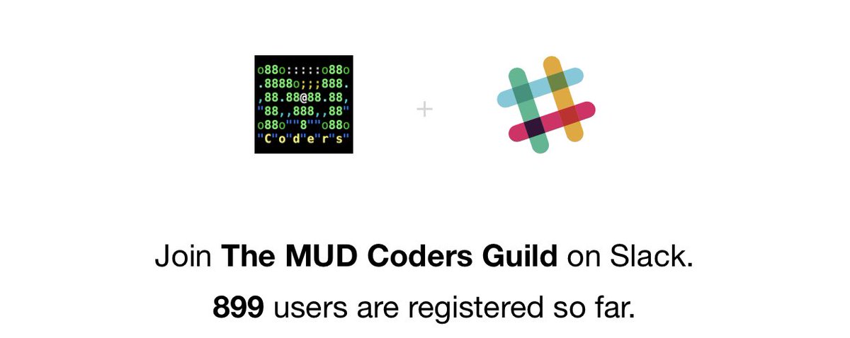 mudcoders's tweet image. OMG we are just 1 person away from an even 900 members in The MUD Coders Guild Slack channel