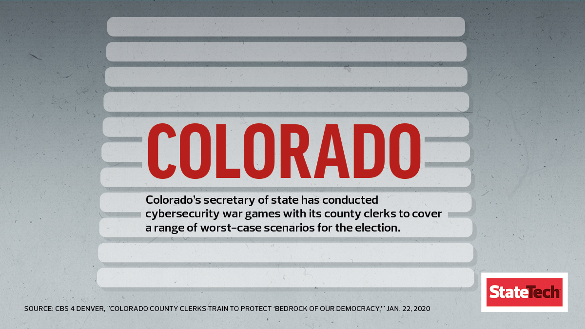 . @COSecofState is conducting  #cybersecurity drills with county clerks ahead of the  #2020Election.  #FedStateElection