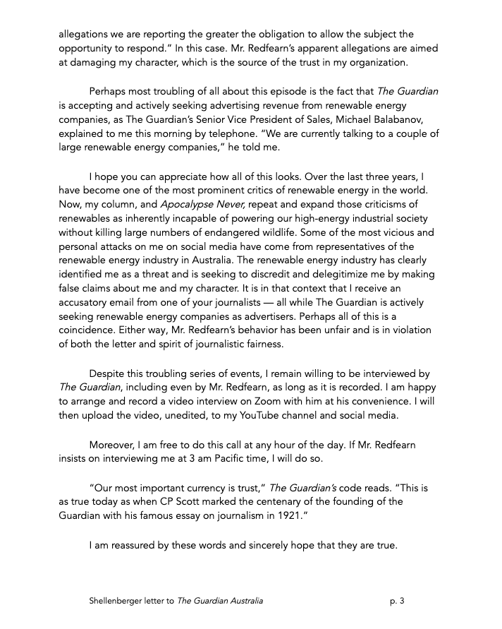 My second request goes to  @GuardianAus editors  @lenoretaylor  @davidmunk regarding the behavior of  @readfearn I am attaching the 4-page letter that I have just sent.