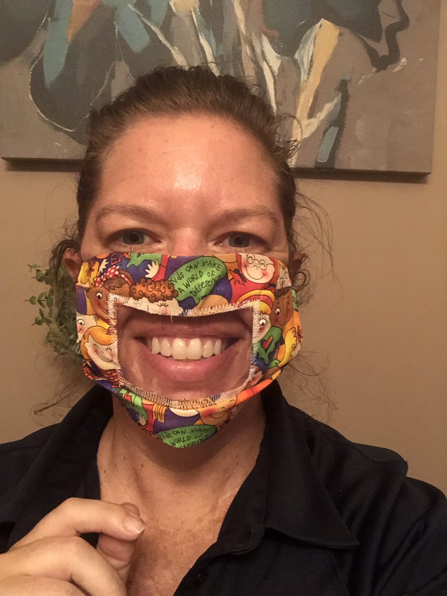 KellyAdamsELD's tweet photo. My mask came! Silly looking at first but I’m ready for those Dual Language Learners coming our way! Made for teachers by a teacher 💜 😁😷 @ShaunSDoL
https://t.co/9e2VNkabQu
#DLL #mouthmodeling #fogproof #kidsmakeaworldofdifference #theMsaysmmmmmmm #cheeeese https://t.co/oLBtLCLJDB