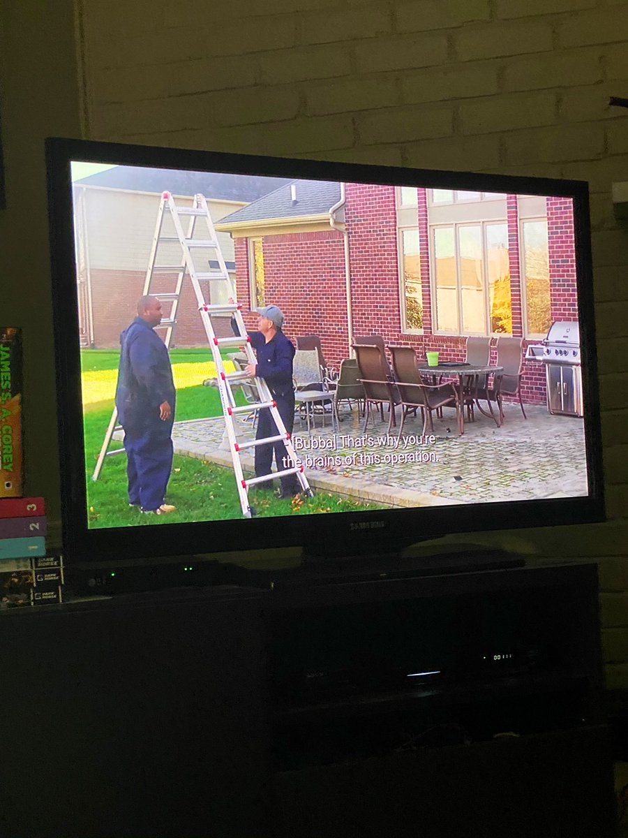 This must be the director’s cut because this scene of two dudes trying to use a ladder has been going on for a solid eight minutes