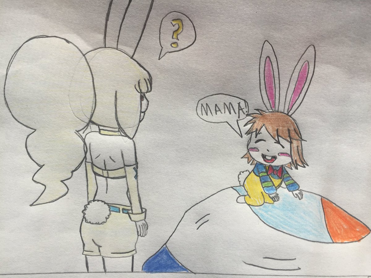 bumpernyan's tweet photo. Here’s another Snow Rabby and Son story. Playing on the blankets. ^w^
Adorable little story.
#snowspecthare #YoKaiWatch #animeoc #スノーラビィ #cuteart https://t.co/JOVTDqgZQD