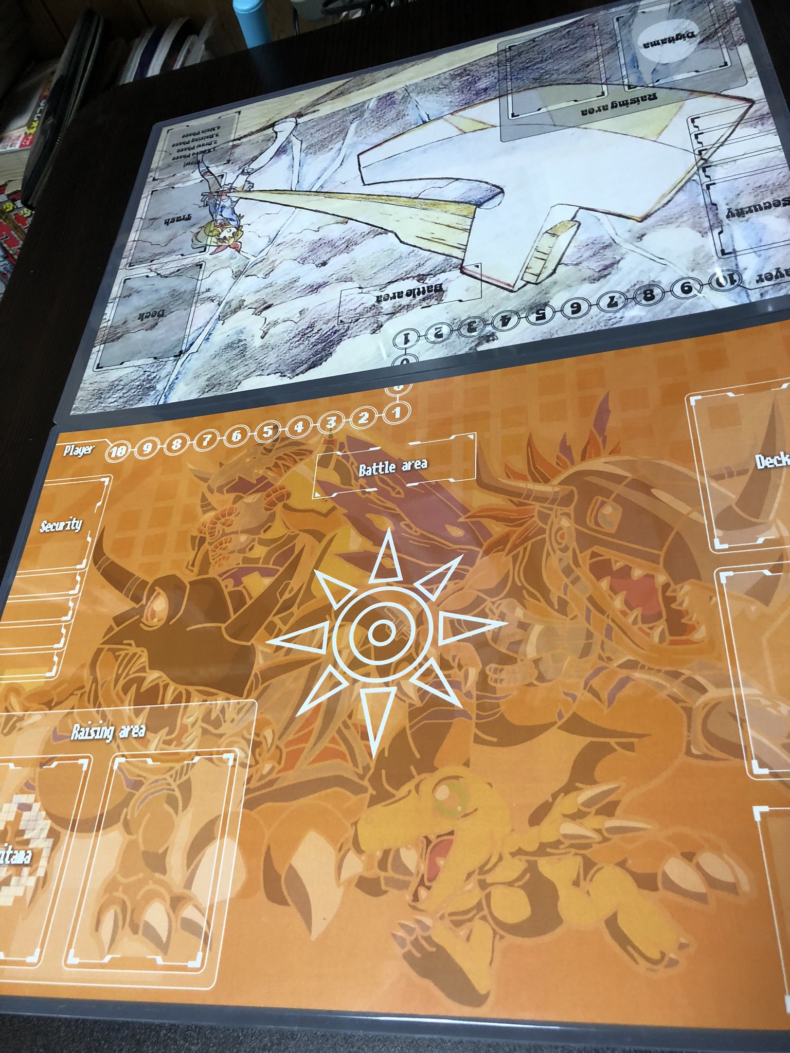 やんぞー ガチ勢への第一歩 オリジナルプレイシート ただ印刷した物を100均のカードケースに入れただけですが よしやる気出てきた デジモン デジモンカードゲーム デジカ 自作プレイシート アグモンなのに青デッキ T Co Tlzz3l12uo Twitter