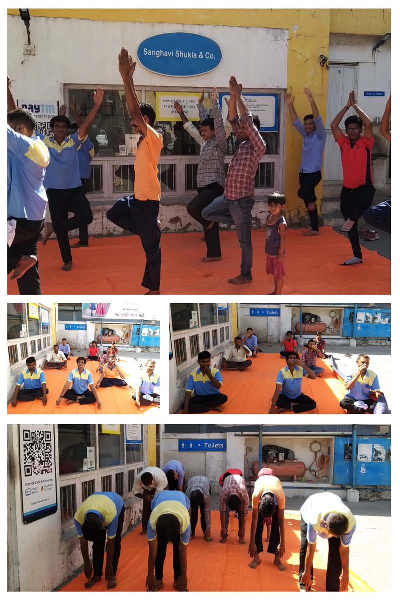 International Yoga Day celebrated at M/s. Sanghvi Shukla &Co Surendranagar #InternationalDayOfYoga #DoYogaBeatCorona #अंतरराष्ट्रीययोगदिवस #StayHealthy @BPCLRetail @Parthasarthy322 @AjayDewasi5 @KapilPotadar @HanshulP