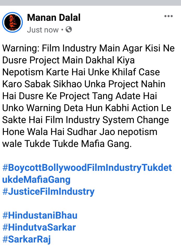 #BoycottBollywoodFilmIndustryTukdetukdeMafiaGang
#JusticeFilmIndustry

#HindustaniBhau
#HindutvaSarkar
#SarkarRaj