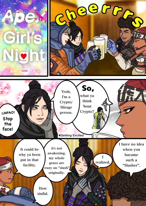 APEX女子会の英語バージョンです!
兎人?しずトむ(@shztm)さんに翻訳していただきました??まじでクセのある言葉しか話してないのでめちゃくちゃ大変だったと思います…本当にありがとうございますッッッ
① 