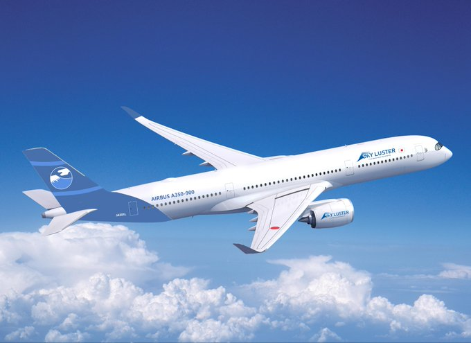 sky_luster_jp's tweet photo. ＝新着情報＝🛫
A350-900初号機が、のりひこさん（@lpxlervCo5LpvK0）の操縦で成田空港に到着しました！これから報道陣公開も行う予定です‼
#架空航空会社 #架空航空 https://t.co/iGZqSnRTIQ