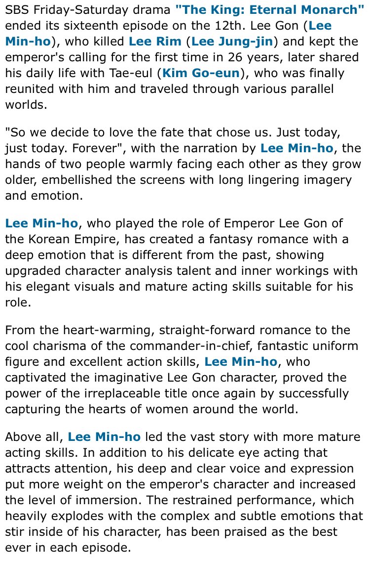 jade_bhu's tweet photo. To those who are saying that Lee Min-ho cannot go out of his comfort zone. Plus, it haven’t mentioned yet the tandem with award-winning actress Kim Go Eun. What a great comeback! TKEM’s such a success! https://t.co/GMGFIqf4n8