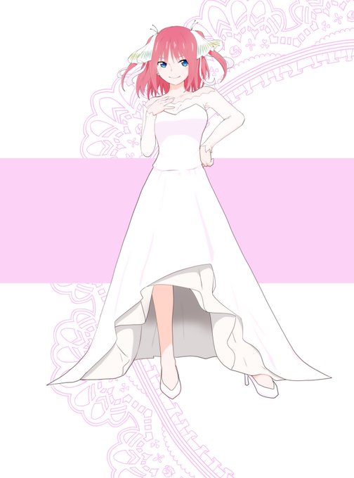 いつきろきさんがTwitterに投稿した中野二乃(五等分の花嫁)のイラスト。