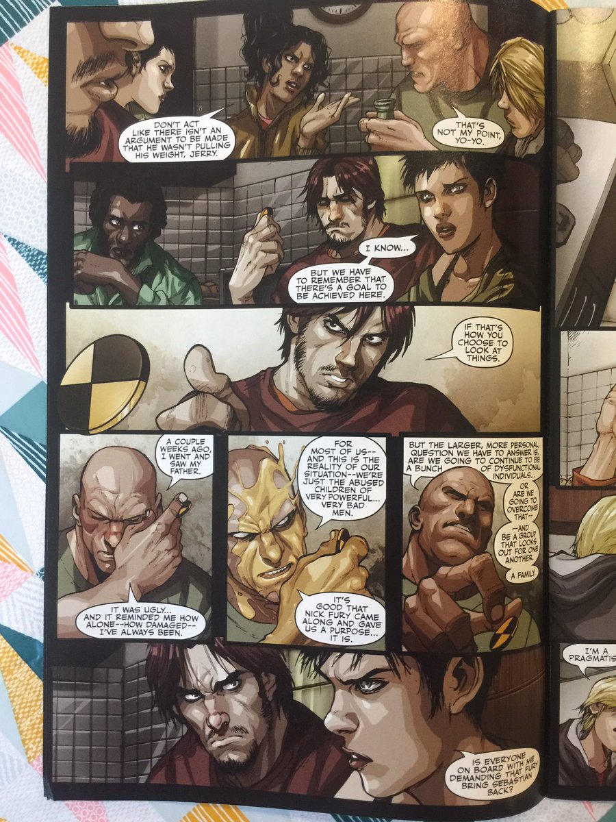 Scenes like this are essential. There’s some underwritten (or at least under-utilised) characters in here. The ‘family’ moments are what makes this feel like a cohesive team. That make me invested in their story.