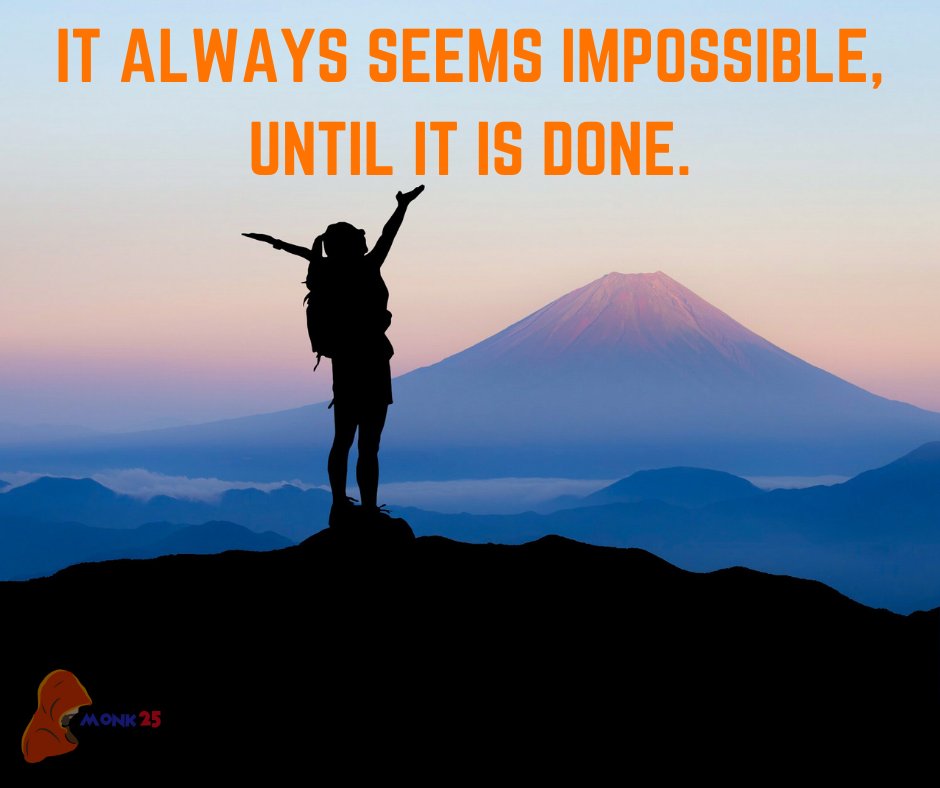 It always seems impossible until it is done.
.
#successquotes #SuccessStory #trustyourself #KeepPushing #hustlersplatform https://t.co/A1azmBVedz