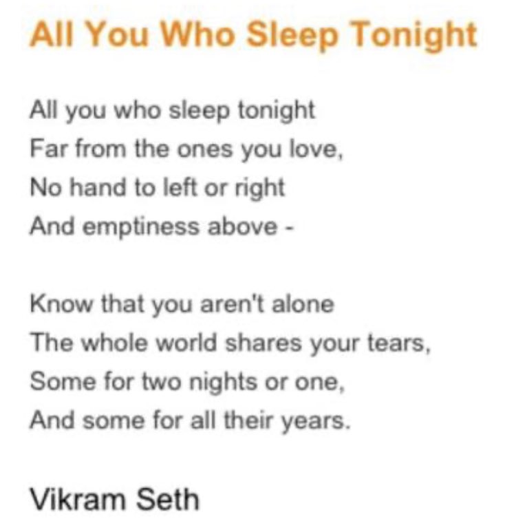 UditaJ's tweet image. My favourite Vikram Seth poem  🧡 #VikramSeth