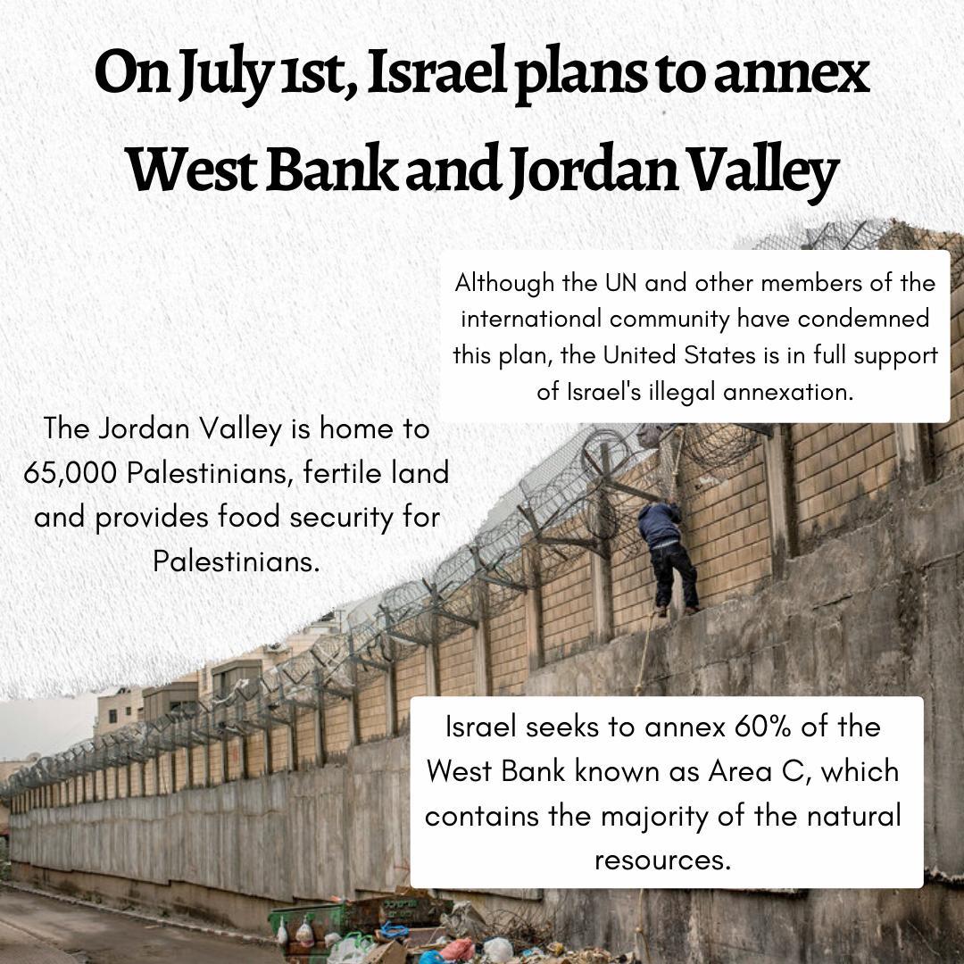 sjpchi's tweet photo. 🚨 (1/2) On July 1st, Israel plans to escalate its violence against Palestinians by annexing the West Bank and The Jordan River Valley. Check out these infographics to learn more about what annexation means, how it impacts Palestinians, and more. Stay tuned for Action Items. 🇵🇸 https://t.co/TME6gSZ4aH