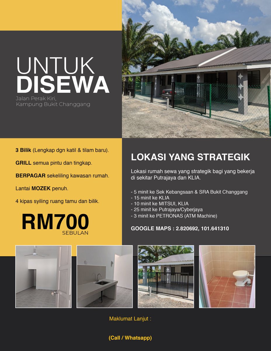 Saja kongsi iklan rumah sewa haritu. Baru letak iklan ni kat group berpotensi, ramai datang buat site visit. Tak sampai seminggu 3 pintu dah ada penyewa.Ramai iklankan rumah sewa tapi takde gambar, tak sebut kelebihan rumah & lokasi.Visualization sangat membantu.