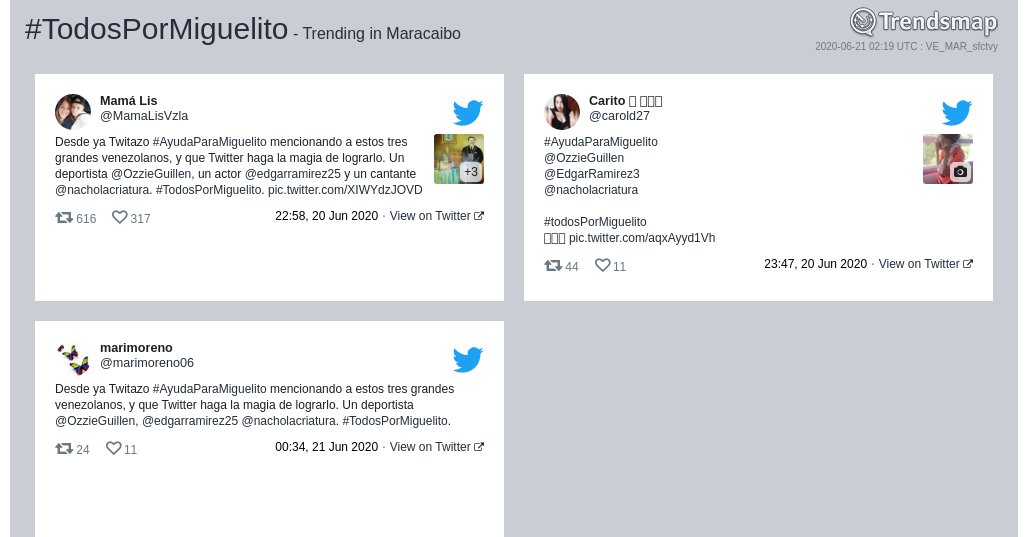 TrendsMaracaibo's tweet photo. #todospormiguelito es ahora una tendencia en #Maracaibo

https://t.co/pMq1cBPttx https://t.co/qajUeYsRdH