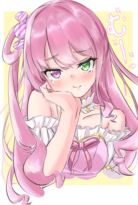 お手紙が一通も入ってなくて、不機嫌ルーナ姫なのらー
お手紙にたくさん絵を描いて切手を貼って送ったら姫様喜ぶのら??

#ルーナート 