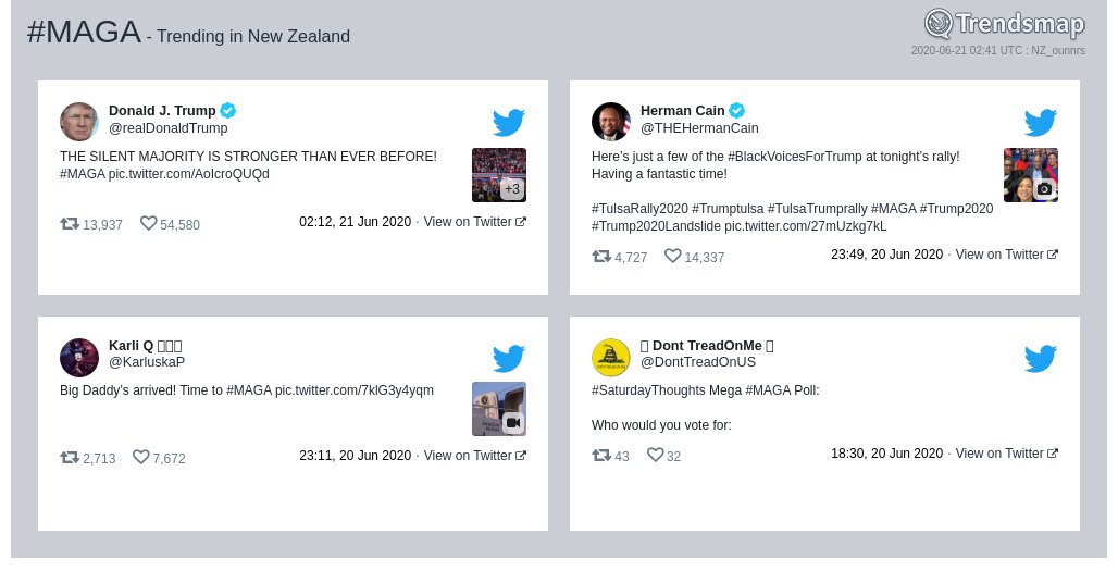 #maga is now trending in New Zealand

trendsmap.com/r/NZ_ounnrs