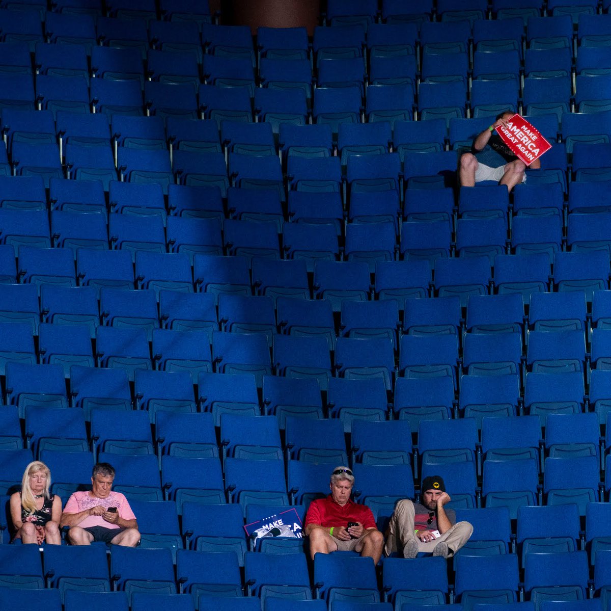 kpatton's tweet photo. Love this shot of Trump's rally in Tulsa #poorticketsales https://t.co/E0VyrsCDIf