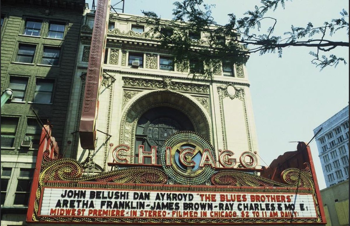 A happy 40th to The Blues Brothers.  #thebluesbrothers #danakroyd #johnbelushi #johnlandis #chicgo #bluesbrothers40thanniversary #chicagotheatre