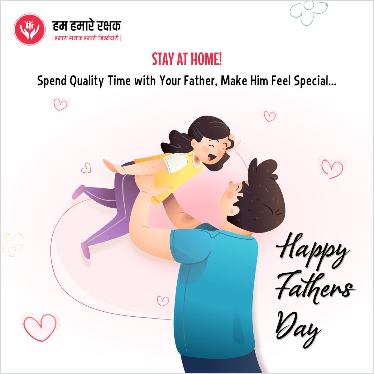 RakshakHum's tweet photo. Due #coronavirus pandemic going out is not the good idea.
Spend quality time with family and make this fathers day more special.💕
#HappyFathersDay #HumHamareRakshak #Stopthespread https://t.co/I9QYqZP451