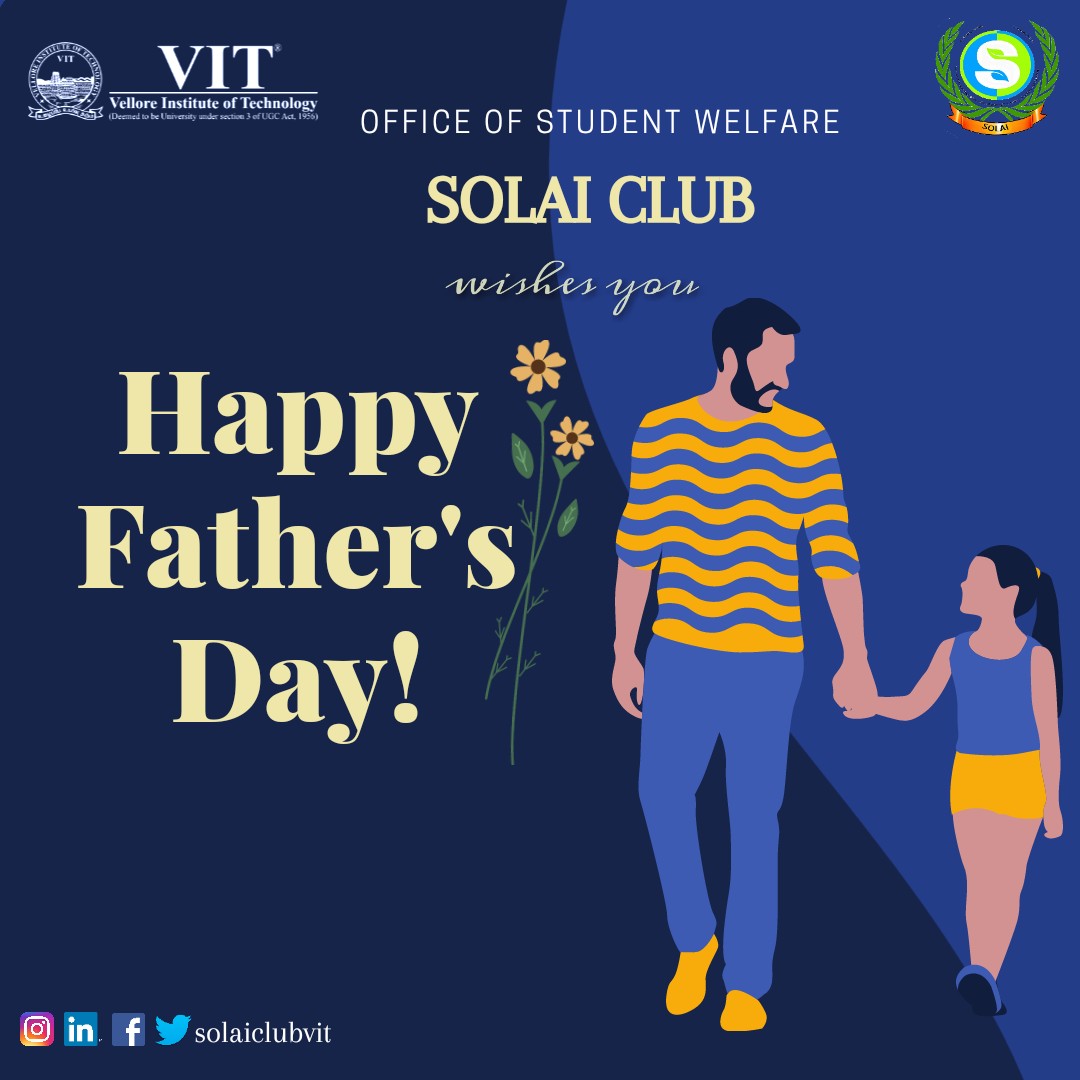 solaiclubvit's tweet photo. The best dad in the world lives in every house. Lets appreciate his strong protective cover on his family and his sacrifices for his kids.
HAPPY FATHERS DAY❤️
#MHRDIICVIT
#IICVIT
#AICTEIICVIT
#InstitutioninnovationcouncilVIT
#fathersday2020
#agriculture https://t.co/b4lD5YOy5K