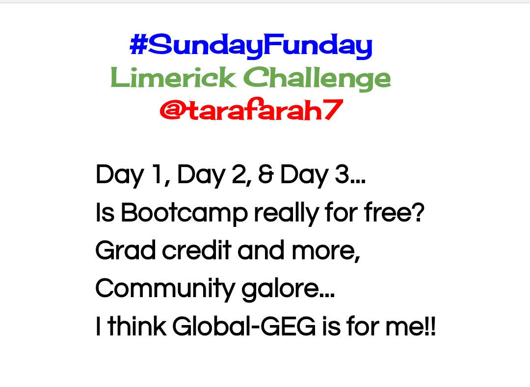 tarafarah7's tweet photo. @Rangathetrainer #SundayFunday #GlobalGEG #LimerickChallenge @GlobalGEG
😊 Here's my entry: https://t.co/meyALM8gJL