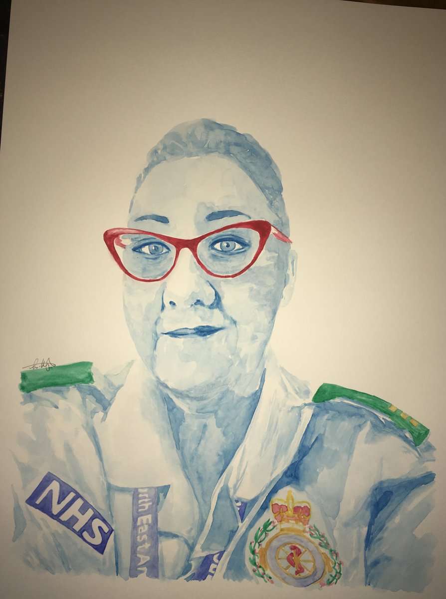 ChayimArt's tweet photo. No.43 #portraitsfornhsheroes This is Sue, an amazing NHS nurse, working as part of @NEAmbulance https://t.co/prJG3nuYqi