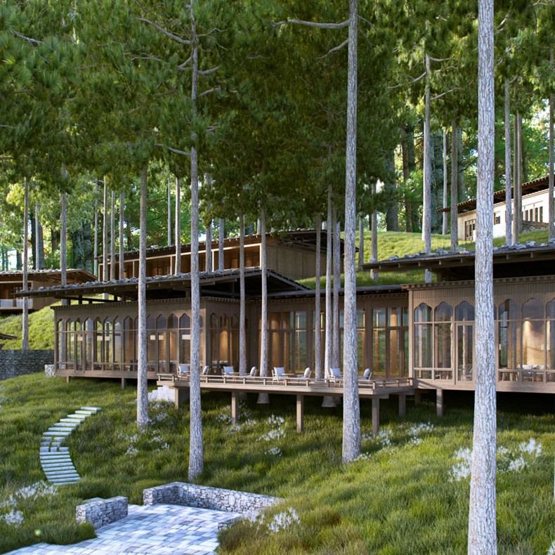 hdesignfair's tweet photo. #internationalinspo @SixSensesBhutan lodges were designed to immerse travelers in the Kingdom of Bhutan’s natural beauty and culture with architecture by Habita Architects. Get inspiration for your next project at #HDF20! #hoteldesign #hospitalitydesign #design #architecture https://t.co/aQOWa14tFD