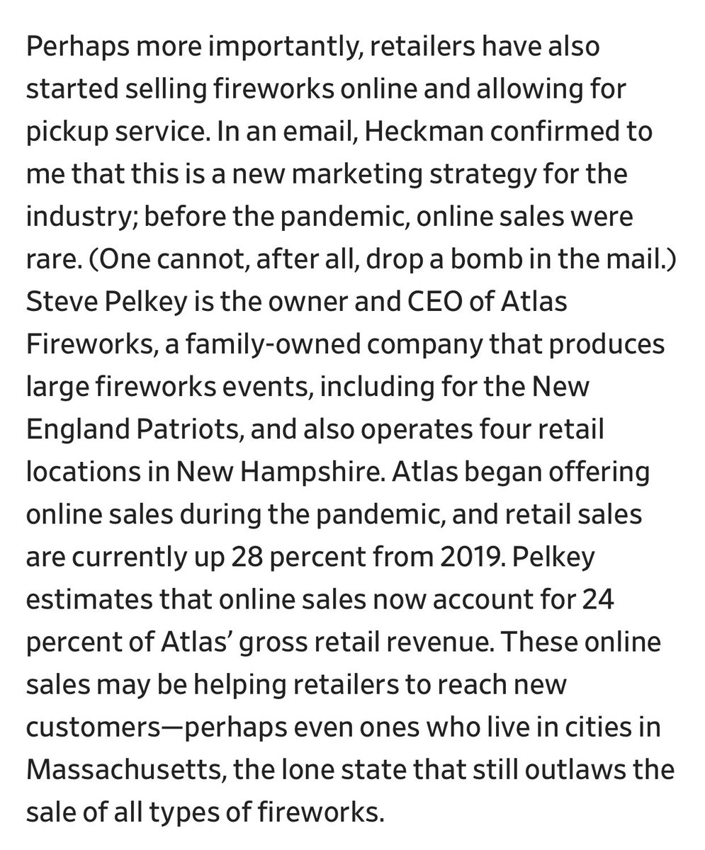 One factor the Slate article points out I hadn’t considered: this year more fireworks retailers sold online, previously very rare.