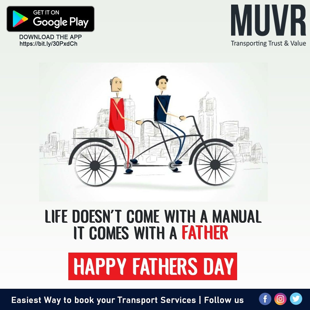 muvrtech's tweet photo. Life doesn't come with a manual—it comes with a father. Happy Father's Day 
#fathersday #loveandsupport #care
#ahmedabad #logistics #transport #india #gujarat #truck #business #heavyvehicle #bookeasy #supplychain #andriodapp #userfriendly https://t.co/dAfokUn2xl
