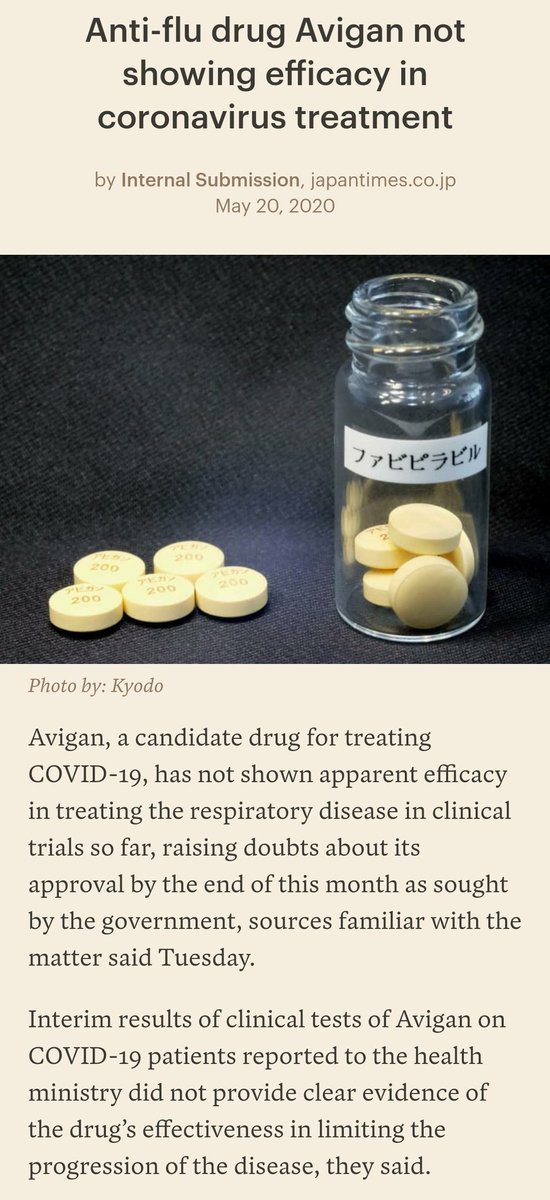 What's the status in other countries?Just like Trump pitched for hydroxychloroquine, Shinzo Abe pitched for Favipiravir and wanted the drug to be approved by May. But clinical trials in Japan did't yield the desired results and trials are still going on. But we approved already!