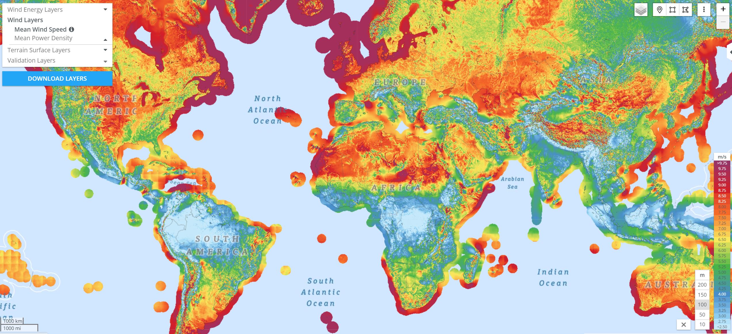Global Wind Resource Map World Bank Energy On Twitter: "Check Out The Global Wind Atlas, A Free,  Web-Based Application To Help Policymakers, Planners, And Investors  Identify High-Wind Areas For Wind Power Generation Virtually Anywhere In The