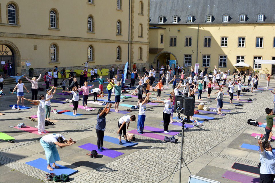 JCKugener's tweet photo. Happy International #YogaDay2020 #IDY2020 as celebrated last year in #Luxembourg 🇱🇺🇮🇳 at @neimenster by @IndEmbassyBru, the Indian Business Chamber Luxembourg #IBCL and the #Indian Association Luxembourg @LuxembourgYogaDay https://t.co/HLNVGh4BCQ