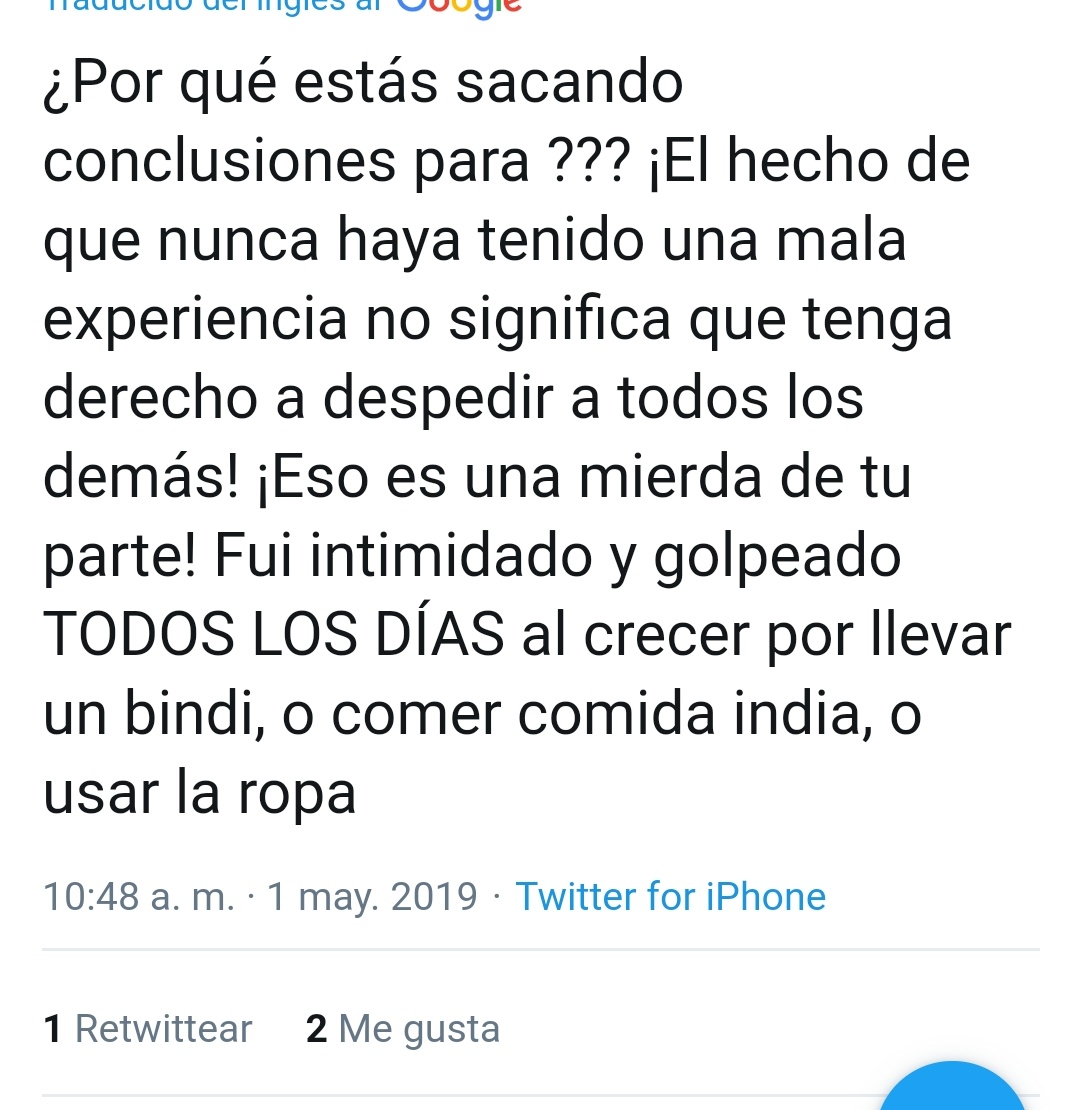 Voy a dejar unos comentarios abajo de personas que se ofendieron por esto (+)