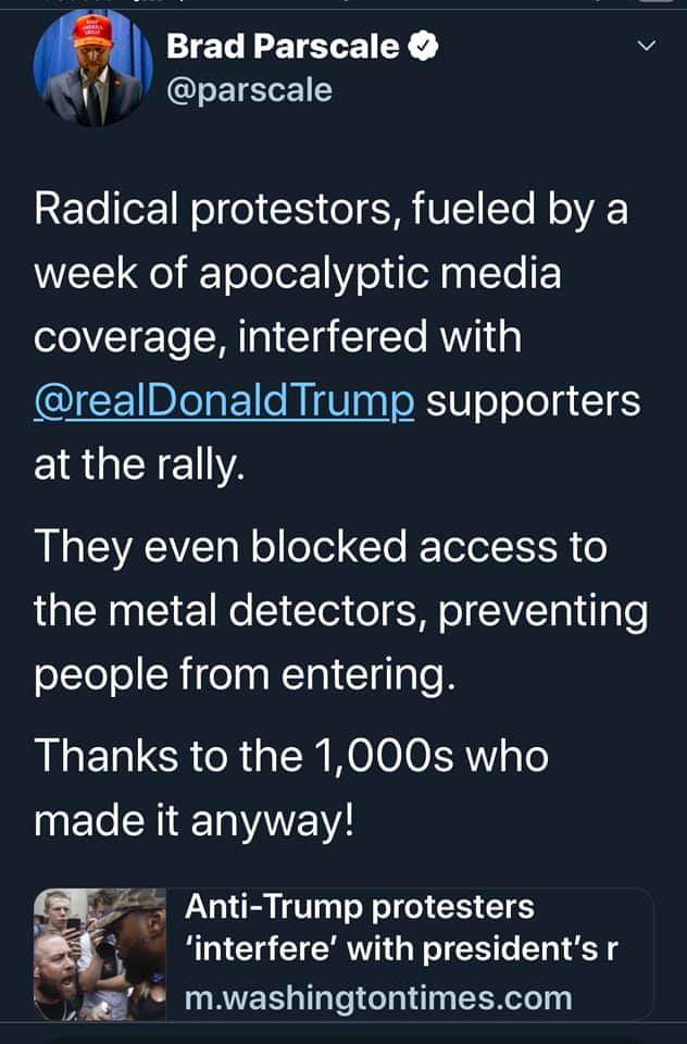 So does that mean  @AOC was involved in a coordinated effort to disrupt a political campaign? @realDonaldTrump  https://twitter.com/AOC/status/1274499021625794565