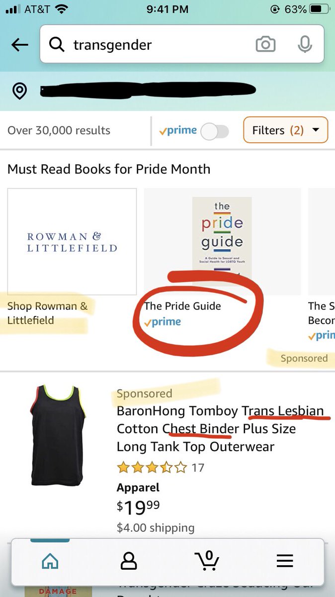 If you search “transgender” in the books category on the Amazon app right now, you will see a paid ad for LGBT pride month from a prominent publisher and a paid ad for a chest binder. Amazon has told us we are not even allowed to bid on that ad space for “Irreversible Damage.”