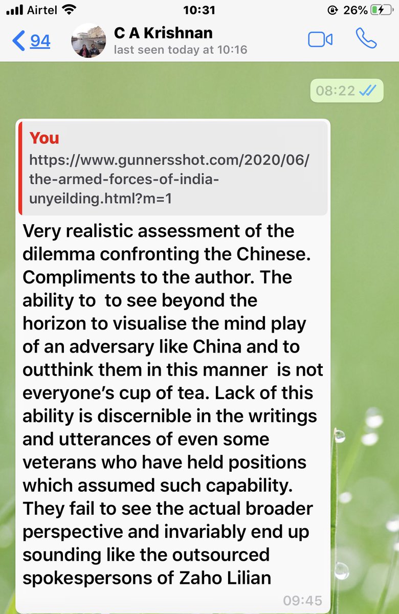 Lt Gen P R Shankar (R) tweet media
