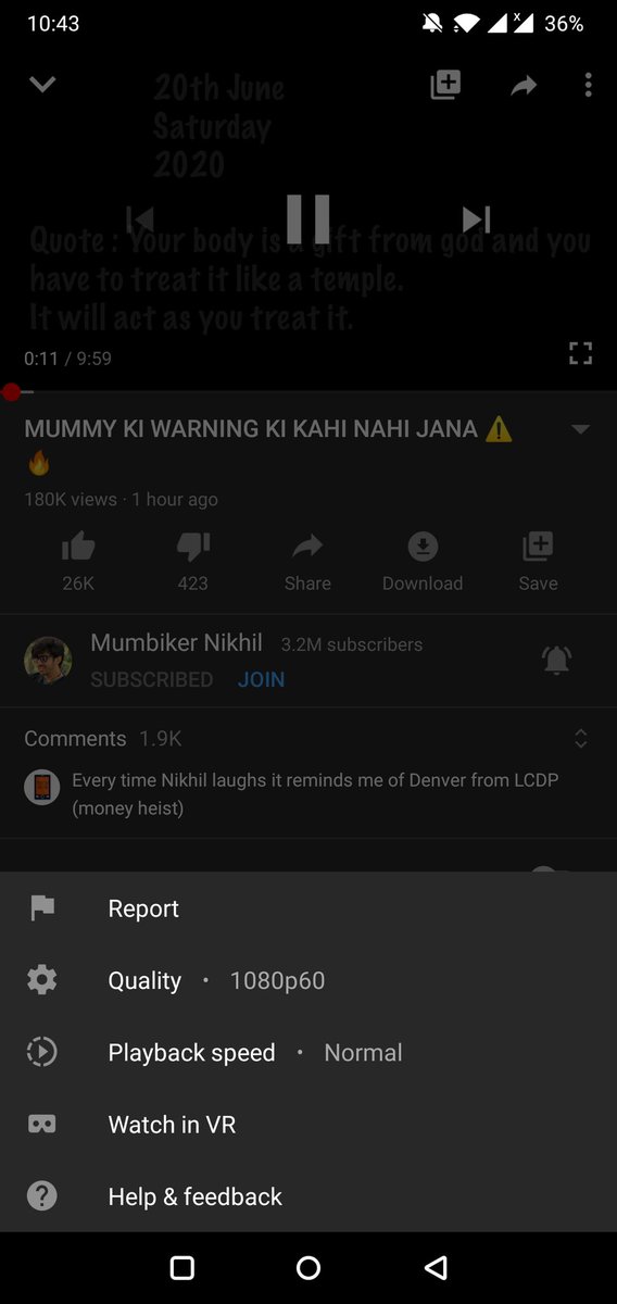 deepak288k's tweet photo. @SupratikKarmak2 @TeamYouTube @YouTube In my house in everyone's mobile devices 1080p is available...! I guess it will be a phased rollout.. https://t.co/lIgRbESb6P