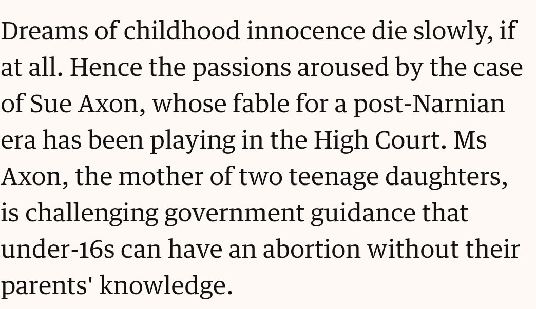 Conrathe acted in the Axon case arguing that under 16s cannot consent to an abortion without their parents' knowledge.