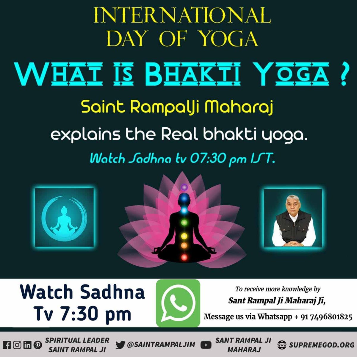 #BhaktiYoga_By_SaintRampalJi
 Doing yoga will not do anything, if you want to do it then do devotional yoga, so that your whole mind will always be pure….
 Bhakti Yoga told by Sant Rampal Ji Maharaj will bring all the happiness in this world as well as in that supreme abode.