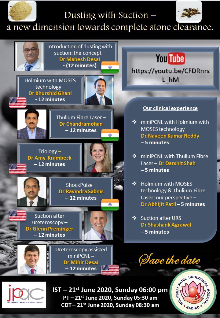Let's learn some new aspect regarding renal stone management from the legends. Don't miss the bus!!