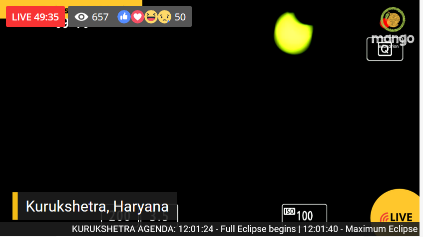 mangoeducation's tweet photo. The Eclipse from Kurukshetra.
#SolarEclipse2020 #solareclipse https://t.co/SMdYWok64Y