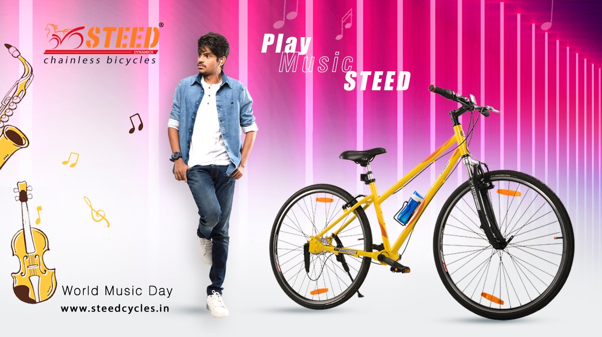 SteedChainless's tweet photo. Steed Chainless Bicycles, celebrates World Music day. Steed opens dealer networks in Trichy, Salem & Hosur.
For more information on Steed Chainless Cycles, visit https://t.co/XFQ7c1Lqk0
#Steeddynamics, #steedchainlesscycles, #steedchainlessbicycles, #worldmusicday https://t.co/rwvGiznXPX