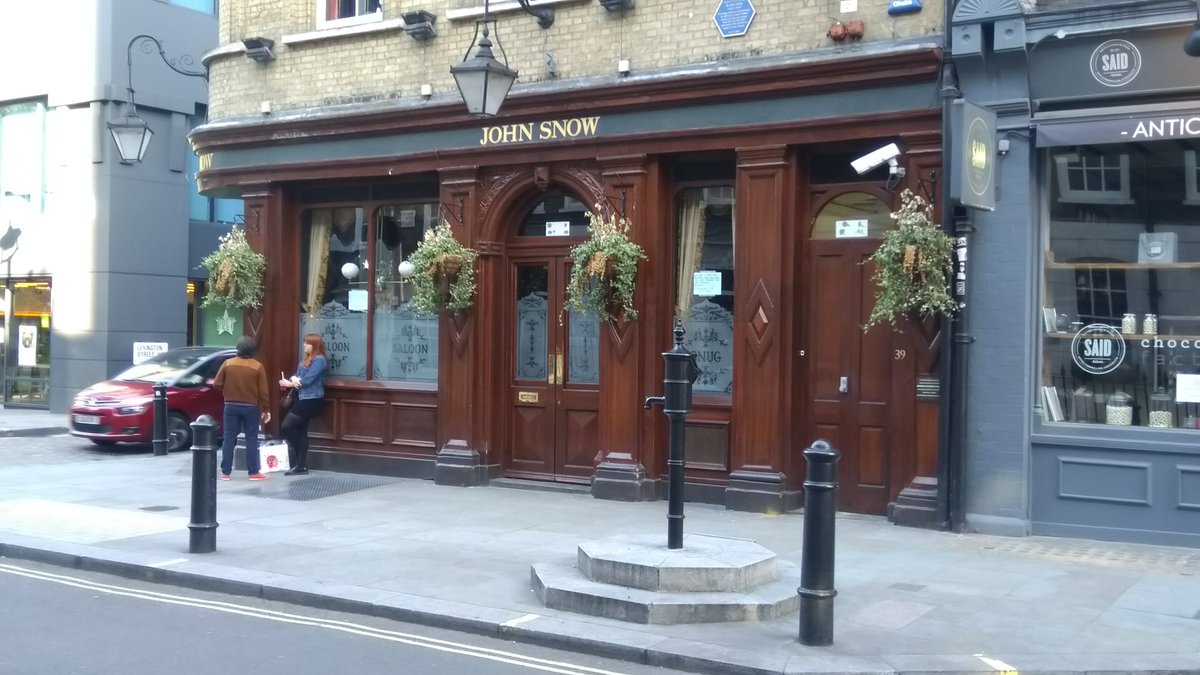 Just along from the John Snow pub, which appropriately has John Snow's well outside. This is the area where he gathered data that showed that colera was spread from infected water. He must have a claim to being the 1st epidemiologist. He had trouble convincing the government too.