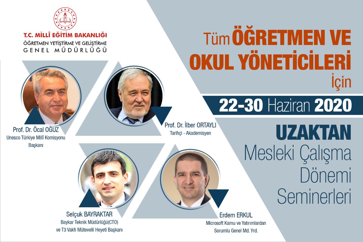 İstanbul İl Millî Eğitim Müdürlüğü (@istanbulilmem) on Twitter photo Tüm öğretmen ve okul yöneticilerimiz için Uzaktan Mesleki Çalışma Dönemi Seminerleri başlıyor...
<a href="/tcmeb/">Millî Eğitim Bakanlığı</a> <a href="/memleventyazici/">Levent Yazıcı</a>
👉oygm.meb.gov.tr/meb_iys_dosyal… Tüm öğretmen ve okul yöneticilerimiz için Uzaktan Mesleki Çalışma Dönemi Seminerleri başlıyor...
<a href="/tcmeb/">Millî Eğitim Bakanlığı</a> <a href="/memleventyazici/">Levent Yazıcı</a>
👉oygm.meb.gov.tr/meb_iys_dosyal…