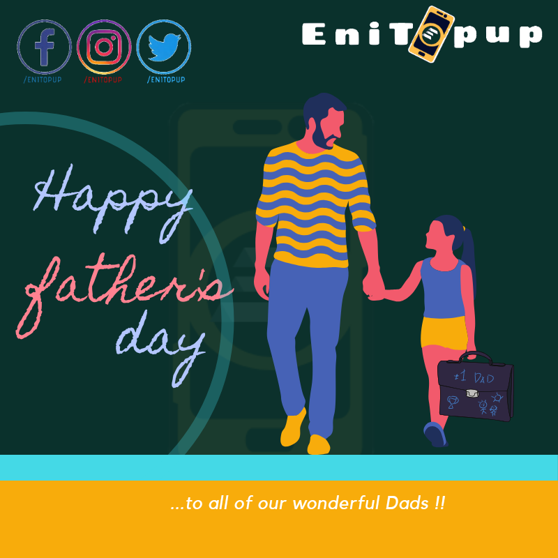 enitopup's tweet photo. Happy father's day 

#enitopup #onlinepayment #tvsubscription #datasubscription #data #mtndata #glodata #airteldata #airtimerecharge #smiledata https://t.co/zbfGmQmyN6