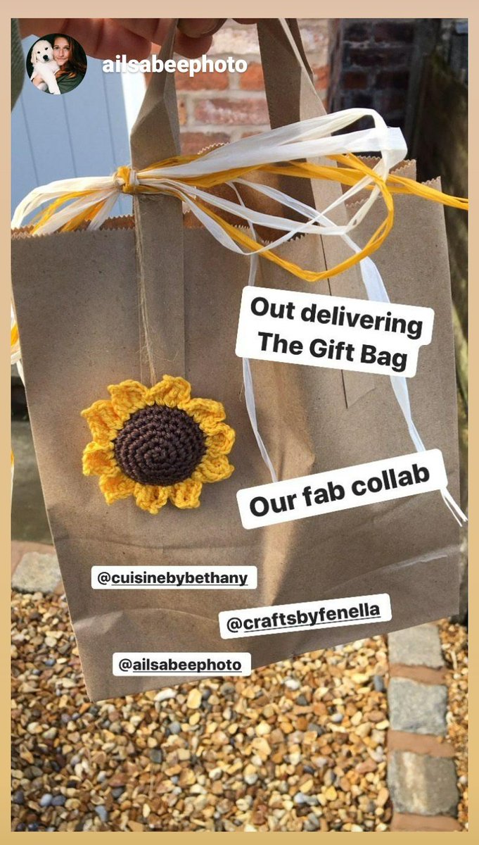 Ooo exciting! First Gift Bag being delivered, with a short &amp; sweet photo session voucher, gorgeous chocolate brownies &amp; crochet sunflower memento 🌻😊❤️ <a href="/ailsabeephoto/">Ailsa</a> <a href="/cuisinebybetha1/">cuisinebybethany</a>  #womenworkingtogether #makersuk #madeincheshire For more details contact <a href="/ailsabeephoto/">Ailsa</a>