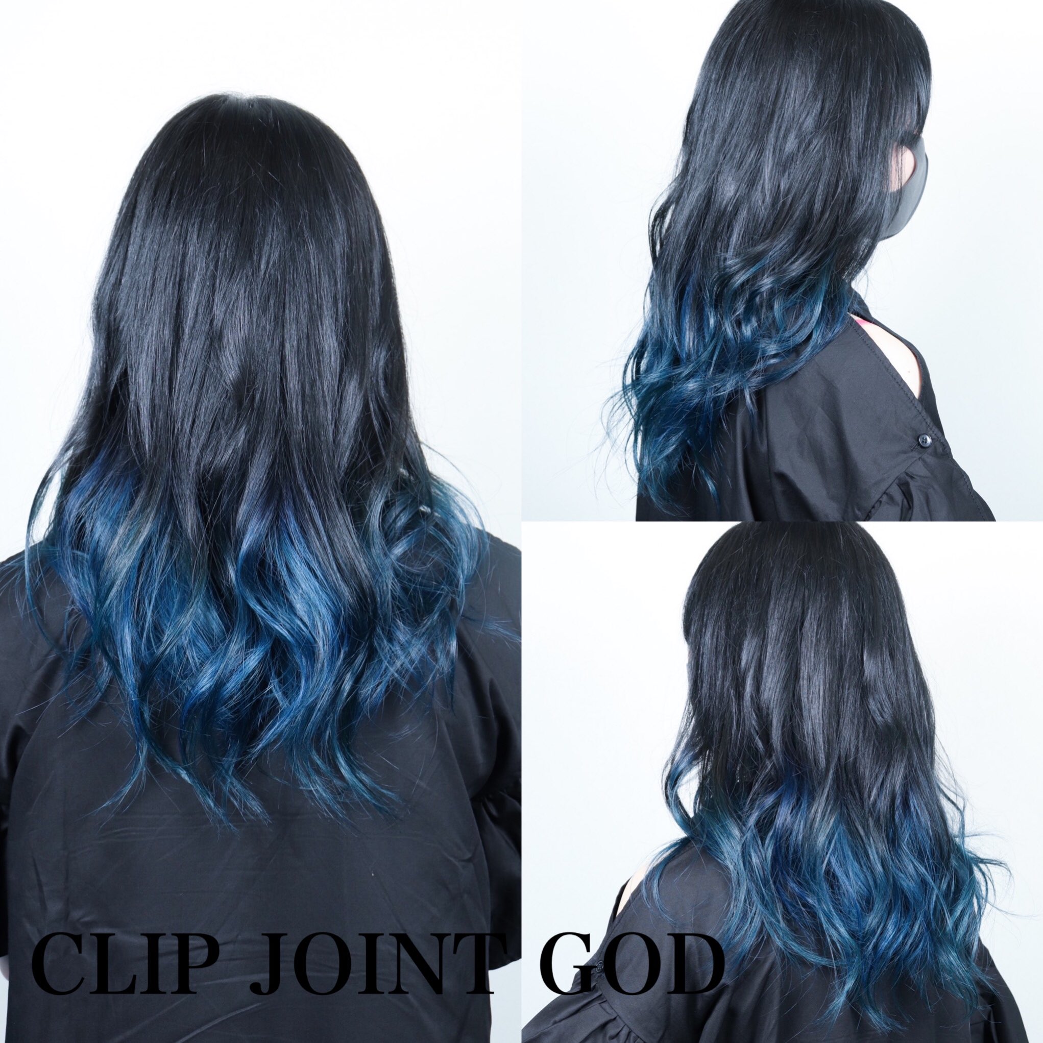 Clip Joint God En Twitter ブルーブラック から ブルー の グラデーションカラー 上は黒髪から アディクシーカラー で 艶のあるブルーブラックに 毛先はブリーチをして 発色の良いブルー系カラーをした 夏らしいスタイル T Co 9cypfvourt